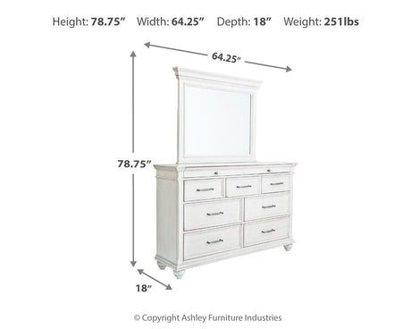 Kanwyn Whitewash Upholstered Panel Bedroom Set by Ashley at Eve Furniture