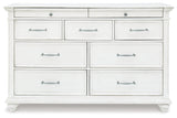 Kanwyn Whitewash Upholstered Panel Bedroom Set by Ashley at Eve Furniture