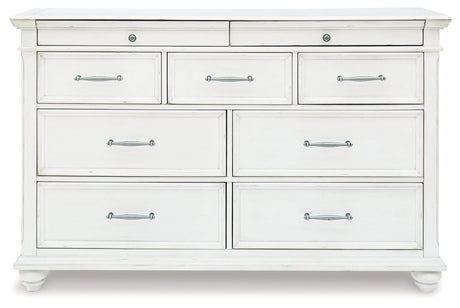 Kanwyn Whitewash Upholstered Panel Bedroom Set by Ashley at Eve Furniture