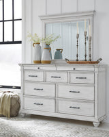 Kanwyn Whitewash Upholstered Panel Bedroom Set by Ashley at Eve Furniture