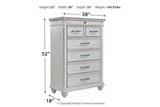 Kanwyn Whitewash Chest of Drawers by Ashley at Eve Furniture