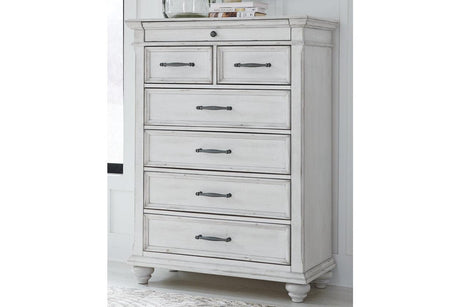 Kanwyn Whitewash Chest of Drawers by Ashley at Eve Furniture