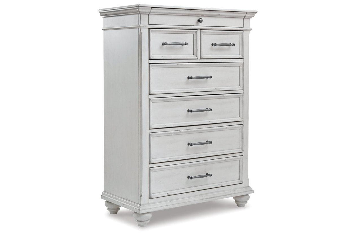 Kanwyn Whitewash Chest of Drawers by Ashley at Eve Furniture