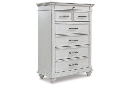 Kanwyn Whitewash Chest of Drawers by Ashley at Eve Furniture