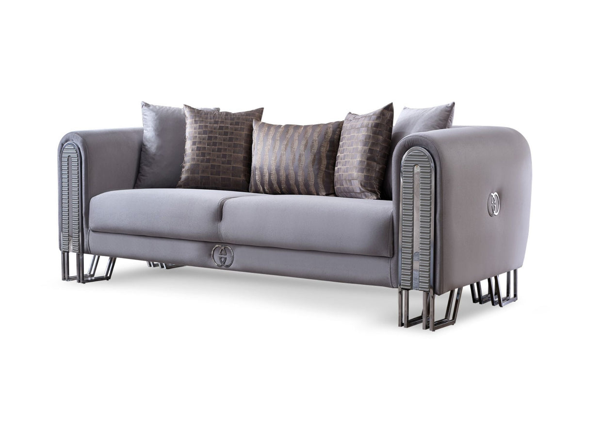Kapadokya 3-pieces (Sofa & Loveseat & Chair) Livingroom Set in Grey by Furnia at Eve Furniture
