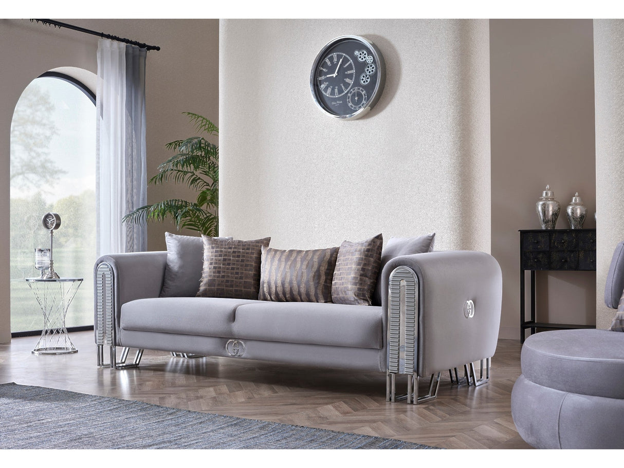 Kapadokya 3-pieces (Sofa & Loveseat & Chair) Livingroom Set in Grey by Furnia at Eve Furniture