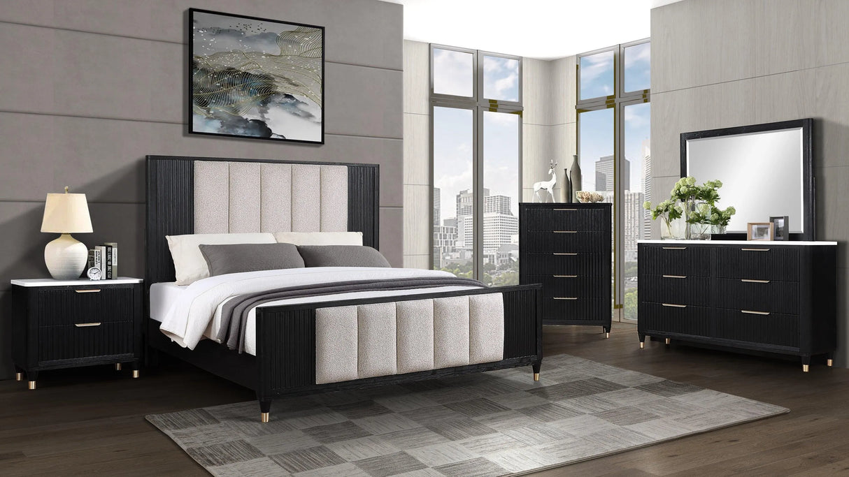 Kara Black Dresser Mirror by Crown Mark at Eve Furniture