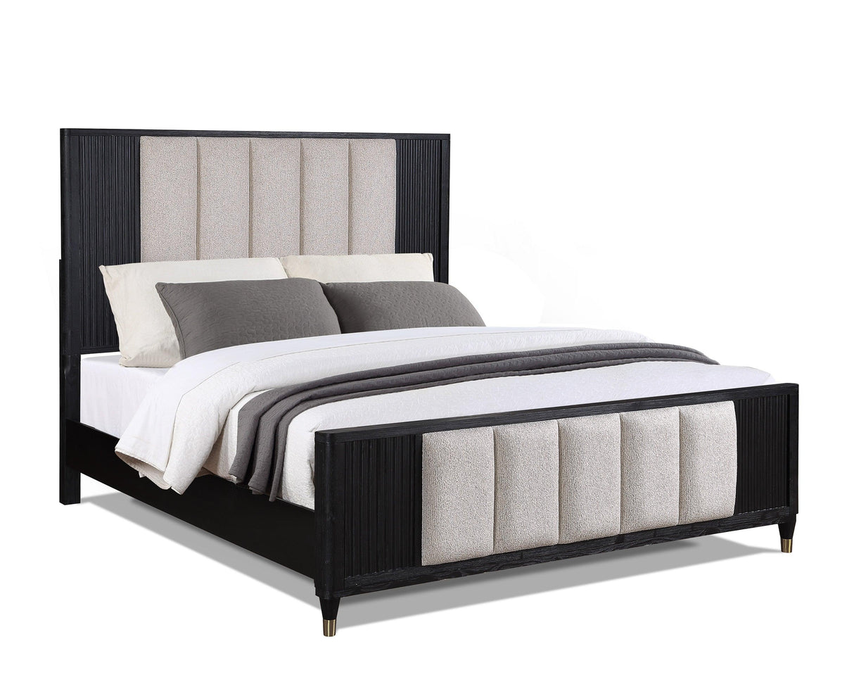 Kara Black King Panel Bed by Crown Mark at Eve Furniture