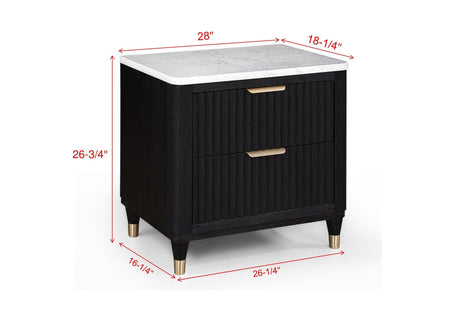 Kara Black Nightstand by Crown Mark at Eve Furniture