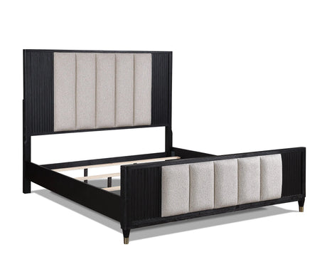Kara Black Queen Panel Bed by Crown Mark at Eve Furniture