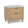 Kara Cerused Natural Nightstand by Crown Mark at Eve Furniture