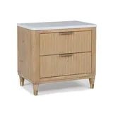 Kara Cerused Natural Nightstand by Crown Mark at Eve Furniture