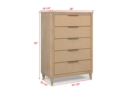 Kara Cerused Natural Chest by Crown Mark at Eve Furniture