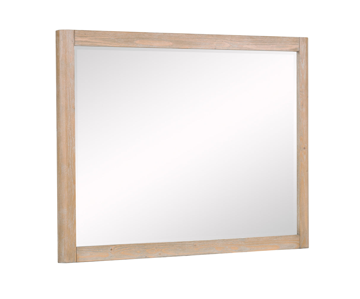 Kara Cerused Natural Dresser Mirror by Crown Mark at Eve Furniture