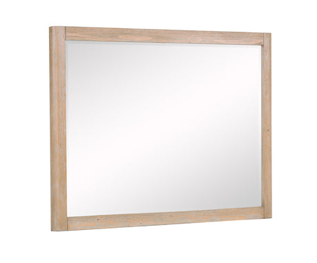 Kara Cerused Natural Dresser Mirror by Crown Mark at Eve Furniture