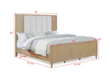 Kara Cerused Natural King Bed by Crown Mark at Eve Furniture