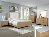 Kara Cerused Natural Queen Bed by Crown Mark at Eve Furniture