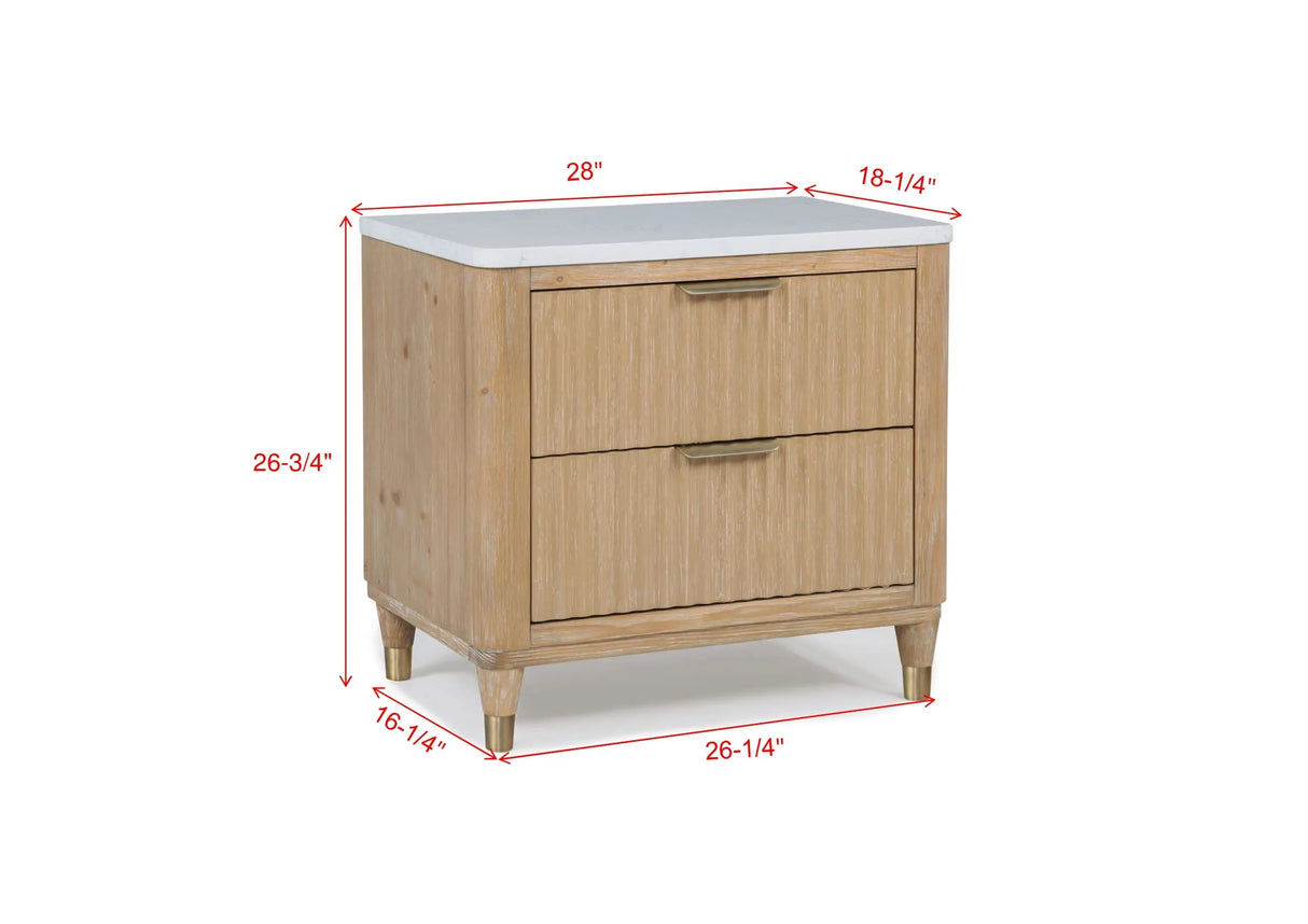 Kara Cerused Natural Nightstand by Crown Mark at Eve Furniture