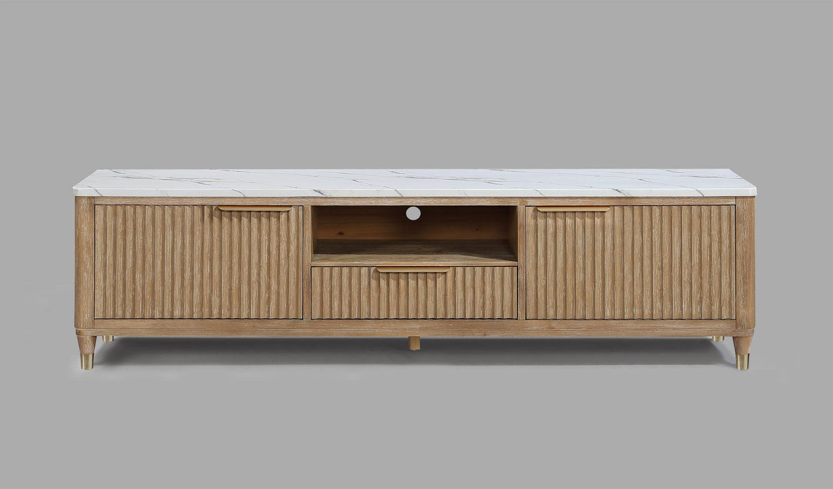 Kara Cerused Natural TV Stand by Crown Mark at Eve Furniture