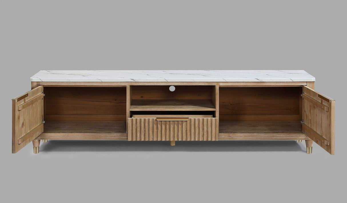 Kara Cerused Natural TV Stand by Crown Mark at Eve Furniture
