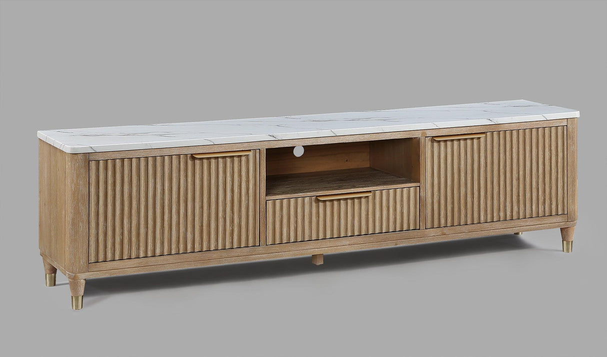 Kara Cerused Natural TV Stand by Crown Mark at Eve Furniture