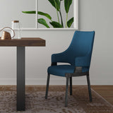 Kara Dining Arm Chair in Blue by Manhattan Comfort at Eve Furniture