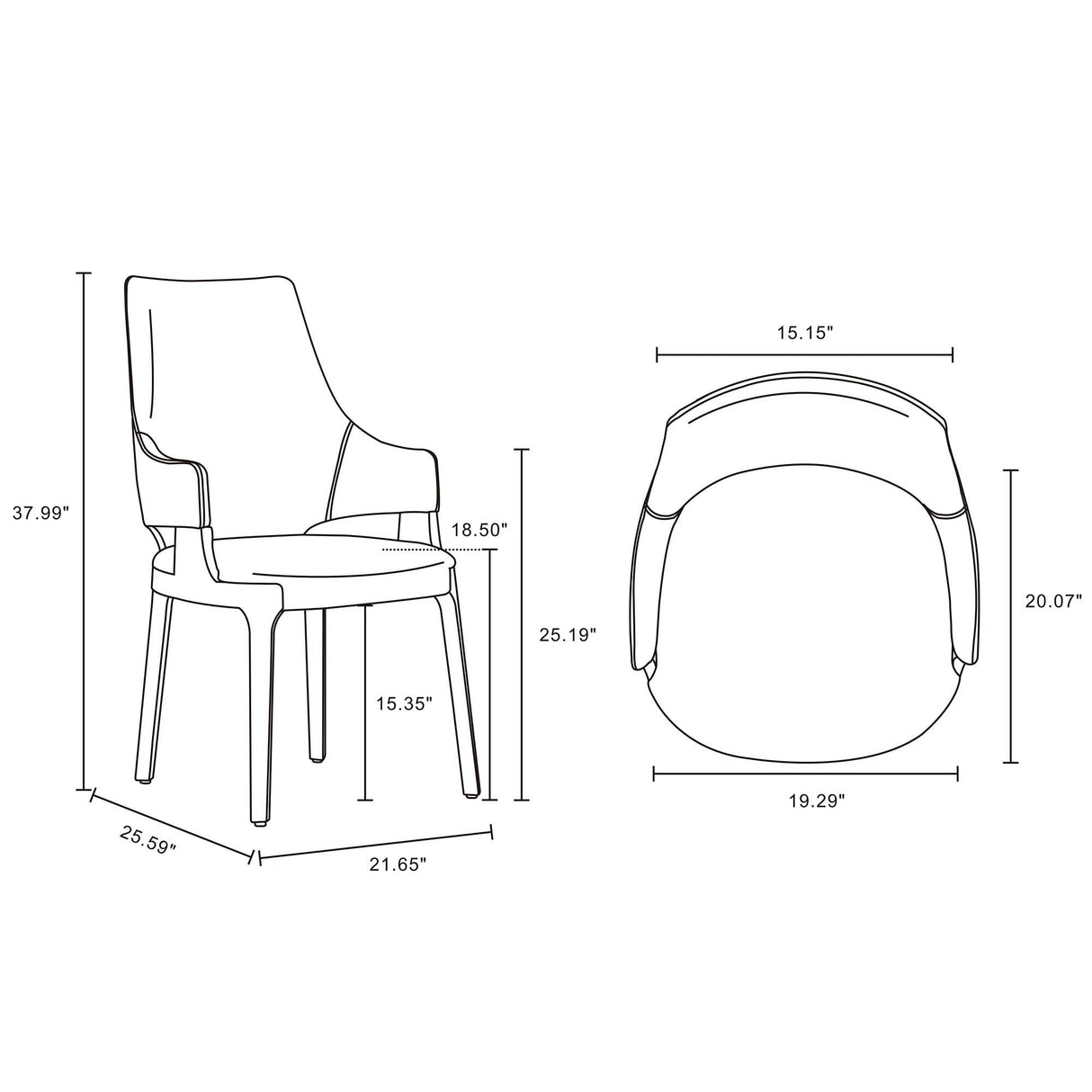 Kara Dining Arm Chair in Blue by Manhattan Comfort at Eve Furniture
