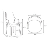 Kara Dining Arm Chair in Blue by Manhattan Comfort at Eve Furniture