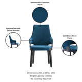 Kara Dining Arm Chair in Blue by Manhattan Comfort at Eve Furniture