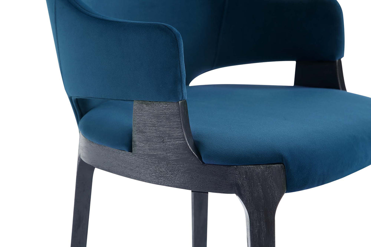 Kara Dining Arm Chair in Blue by Manhattan Comfort at Eve Furniture