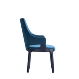 Kara Dining Arm Chair in Blue by Manhattan Comfort at Eve Furniture