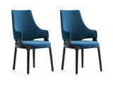 Kara Dining Arm Chair in Blue (set of 2) by Manhattan Comfort at Eve Furniture