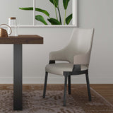 Kara Dining Arm Chair in Light Grey by Manhattan Comfort at Eve Furniture