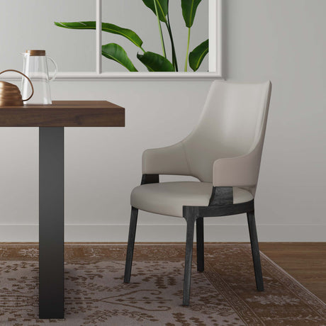 Kara Dining Arm Chair in Light Grey by Manhattan Comfort at Eve Furniture