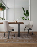 Kara Dining Arm Chair in Light Grey (set of 2) by Manhattan Comfort at Eve Furniture