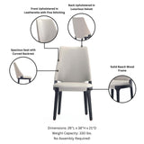 Kara Dining Side Chair in Light Grey (set of 2) by Manhattan Comfort at Eve Furniture