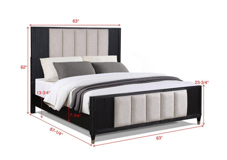 Kara Black Queen Panel Bed by Crown Mark at Eve Furniture
