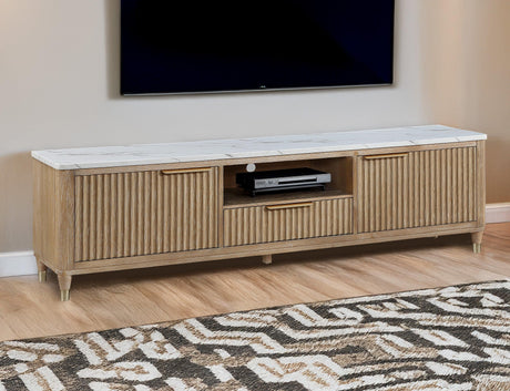 Kara Cerused Natural TV Stand by Crown Mark at Eve Furniture