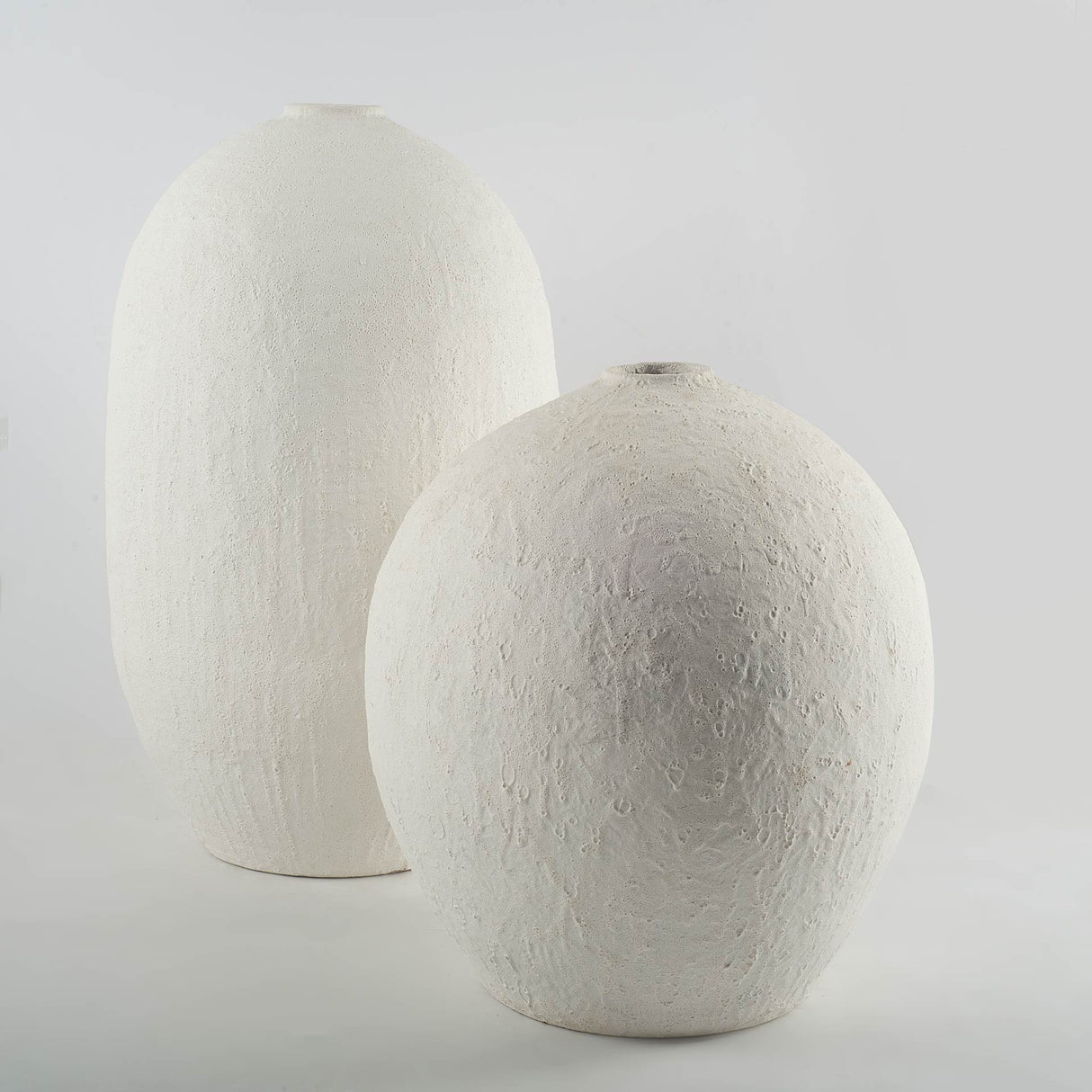 Karakum II Large White Textured Ceramic Vase by Mercana at Eve Furniture