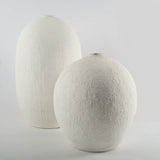 Karakum II Large White Textured Ceramic Vase by Mercana at Eve Furniture