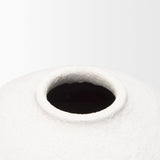 Karakum II Large White Textured Ceramic Vase by Mercana at Eve Furniture