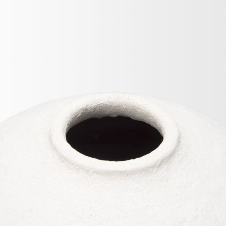 Karakum II Large White Textured Ceramic Vase by Mercana at Eve Furniture