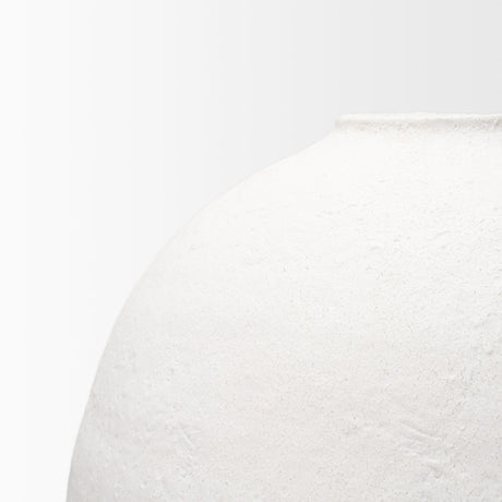 Karakum II Large White Textured Ceramic Vase by Mercana at Eve Furniture