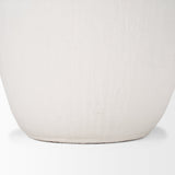 Karakum II Large White Textured Ceramic Vase by Mercana at Eve Furniture
