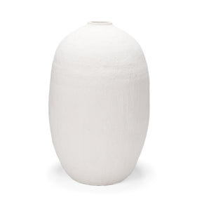 Karakum II Large White Textured Ceramic Vase by Mercana at Eve Furniture
