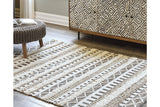 Karalee Ivory/Brown 8' x 10' Rug by ASHLEY FURNITURE at Eve Furniture