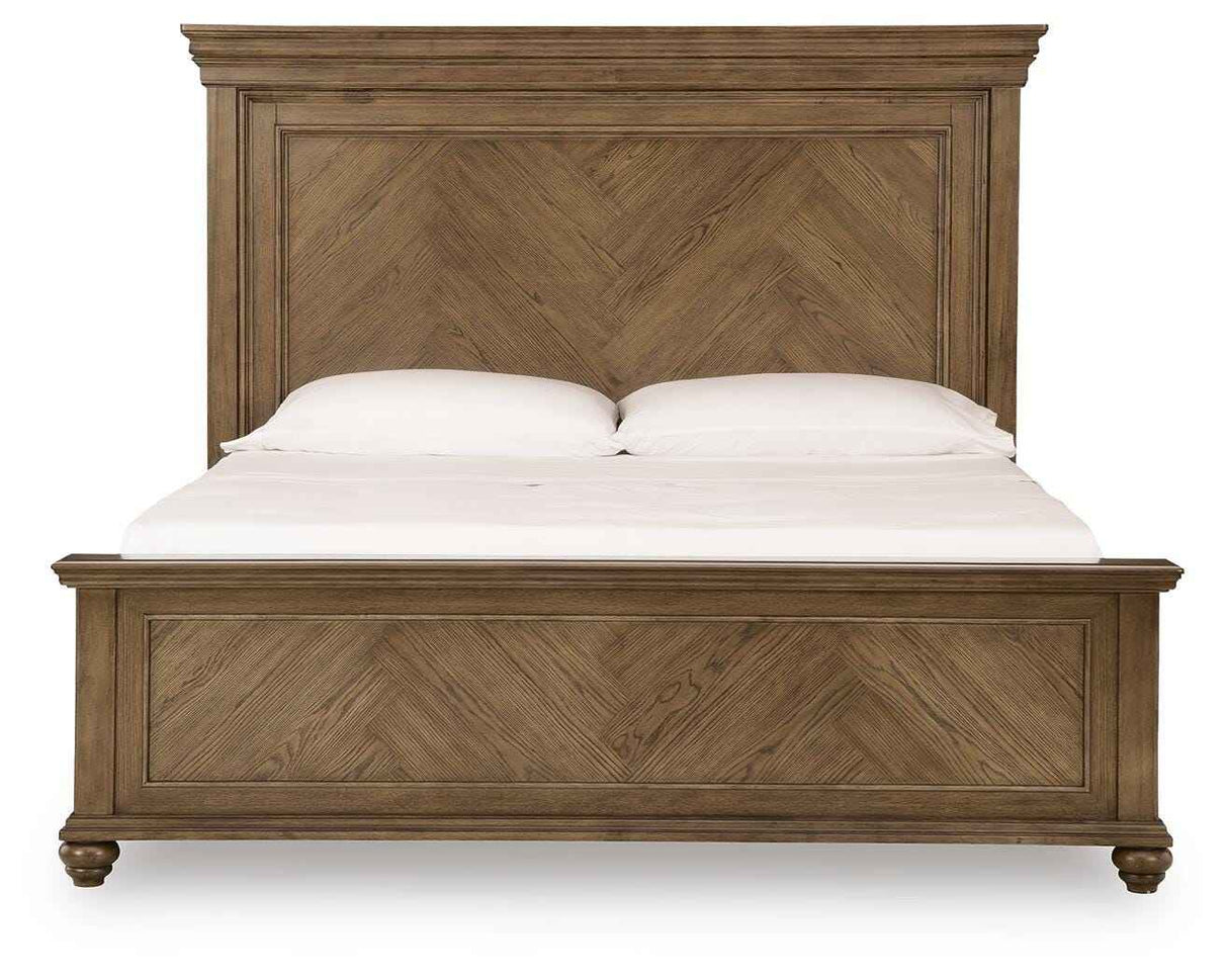 Karallin Medium Brown California King Panel Bed by Ashley at Eve Furniture