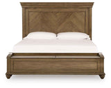 Karallin Medium Brown California King Panel Storage Bed by Ashley at Eve Furniture