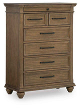 Karallin Medium Brown Chest of Drawers by Ashley at Eve Furniture