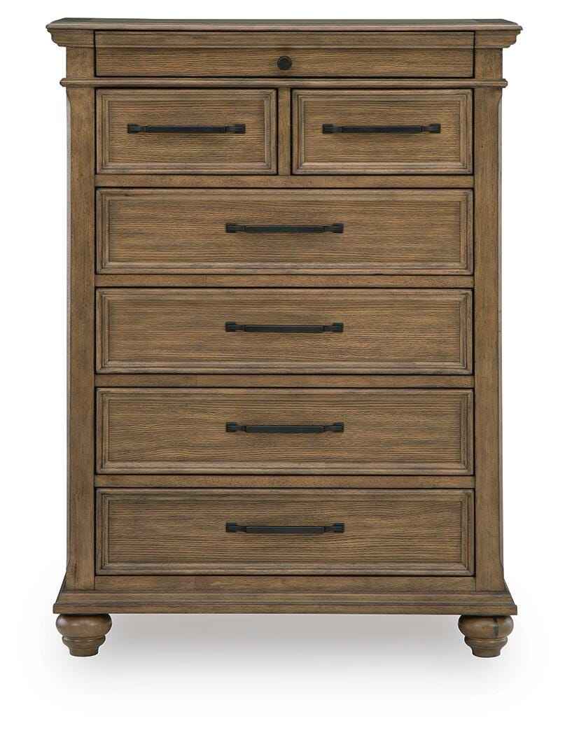 Karallin Medium Brown Chest of Drawers by Ashley at Eve Furniture